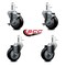 Service Caster 3.5'' Black Poly Wheel Swivel 7/16'' Grip Ring Stem Caster Set 2 Brakes, 4PK GR20S3514-PPUB-BLK-TLB-716138-2-S-2 - alternate 4